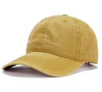 Edoneery Gorra de béisbol para hombre y mujer, de perfil bajo, ajustable, de algodón lavado, gorra de golf para papá, Amarillo lavado, talla única