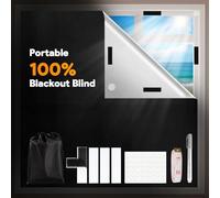 Edonkvi Estor Opaco sin Taladrar, 200x148cm Tela Opaca para Ventanas, Blackout Curtains Persianas Opacas Portátil con Velcro Adhesivo, Tela Foscurit Cortina Oscurecimiento Aislante Termica