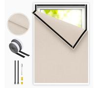 Edonkvi Estor Opaco Sin Taladrar,Ortina Ventana Tela Aislante Termica,Stores Ventanas Estores Opacos,Estor Oscurecedor Material de Lino,100% Blackout Persianas por Metros,Proteccion Solar Ventanas