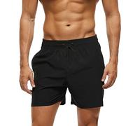 EDOTON Bañador Hombre Bañadores de natación con Bolsillo con Cremallera Impermeable de Secado Traje de Baño Rápido Pantalones Cortos de Baño con Cordón Ajustable