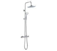 Edouard Rousseau - Columna de ducha Mihane - Cabezal de ducha orientable, cerdas antical, seguridad antiquemaduras - Norma NF - Flexible 1,50 m - Cromado