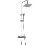 Edouard Rousseau - Columna de ducha Nessy - Cabezal de ducha orientable, tacos anticalcáreos, seguridad antirgrieta, flexible 1,50 m, cromado