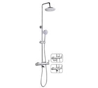 Edouard Rousseau - Combinado Ducha Radiance - Rociador Ø 250 mm - Teleducha 5 chorros - Inversor integrado (Cromo)