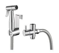 Edouard Rousseau - Conjunto de ducha un agua con soporte - Flexible 1,50 m - Pulsador de Cierre - Cromo