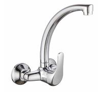 Edouard Rousseau - Grifo de cocina de pared monomando caño cisne 9/13 - Consumo 7 litros/minuto - Cromo