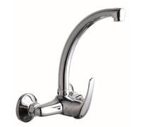 Edouard Rousseau - Grifo de cocina de pared monomando caño cisne - Consumo 7 litros/minuto - Cromo