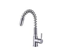 Edouard Rousseau - Grifo de cocina monomando - Ducha extraíble 1 chorro - Cuerpo latón - Color inox