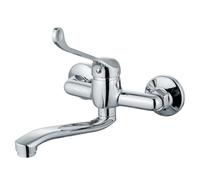 EDOUARD ROUSSEAU - Grifo de Cocina Mural MANETA CLÍNICA - Ahorro de Agua - Caño Largo Giratorio - Cromado