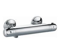 Edouard Rousseau - Grifo de ducha termostático HERMES Cromo - Botón Eco-Stop - Seguridad anti-quemaduras - Compatible con todas las calderas