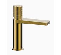 Edouard Rousseau - Grifo de lavabo ORCUS - Oro Cepillado - Botón Eco-Stop - Aireador 6 L/min - Cuerpo de latón