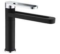 Edouard Rousseau- Grifo mezclador Lavano ONEGAI - Negro/Cromado - Aireador invisible - Vaciado clic-clac