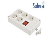 Edp 41221 base bipolar 5 tomas con t lateral con interruptor luminos