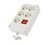 EDM Base bipolar EDP 41221, 5 tomas con T/T lateral e interruptor luminoso, 16A 250V, blanco