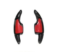 EDPOAQC Compatible Con Chevrolet Para Camaro Para Corvette C7 2016 2017 2018 2019 1 Par De Extensiones De Palanca De Cambios De Volante De Fibra De Carbono Real(Black)