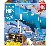 Educa - Puzzle MAX Infantil con una Divertida Imagen de Animales bajo el Mar. 28 Piezas Grandes, fáciles de manipular y Encajar. Ideal para Montar en el Suelo. (19956)