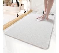 EDQPLL Non-Slip Bathtub Mat, Anti Slip Shower Mat, Fast Drying Bathtub Mats, Cushioned Bath Mat with Drain Holes,Quick Dry PVC, For Tub, Floor, Bathroom, Kitchen, Home, Hotel(White,60X80CM)