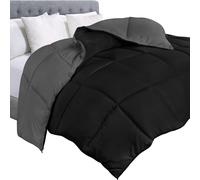 Edred?n Utopia Bedding con inserto acolchado y leng?etas en las esquinas, edred?n alternativo con costuras en caja, tama?o Queen, negro/gris