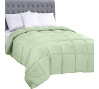 Edred n Utopia Bedding para todas las estaciones, 250 g/m - Relleno de fibra siliconada de felpa - Costuras a cuadros (Queen/Full, Verde salvia)