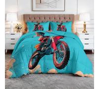 Edredón acolchado de 200 x 200 cm Anime Course Automobile Sports Edredón estampado de 4 estaciones de microfibra de plumón ligero y cálido, edredón para cama de 2 personas con 2 fundas de almohada de