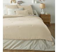Edredón acolchado de gasa de algodón, Kumla. Talla 150x150 cm. Color Beige