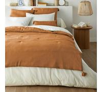Edredón acolchado de gasa de algodón, Kumla. Talla 150x150 cm. Color Marron