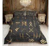 Edredon Cama 135 Símbolos Edredón Nordico Adulto sin Funda Reversible Geométrico Estampado Suave Ligero Transpirable Duvet 220x220 cm Incluye 2 Fundas de Almohada 50x75 cm YUc382