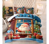 Edredon Cama 180 Papá Noel Estampado Bedding Edredón Nórdico 230X260 Cm, Edredón De Fibra 200Gr/M²,Transpirable Colcha De Microfibra para Todas Las Estaciones