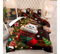 Edredon Cama 90 Árbol De Navidad Estampado Bedding Edredón Nórdico 140X200 Cm, Edredón De Fibra 200Gr/M²,Transpirable Colcha De Microfibra para Todas Las Estaciones