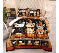 Edredon Cama 90 Gato Estampado Bedding Edredón Nórdico 140X200 Cm, Edredón De Fibra 200Gr/M²,Transpirable Colcha De Microfibra para Todas Las Estaciones