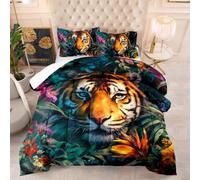 Edredon Cama 90 Tigre Estampado Bedding Edredón Nórdico 140X200 Cm, Edredón De Fibra 200Gr/M²,Transpirable Colcha De Microfibra para Todas Las Estaciones