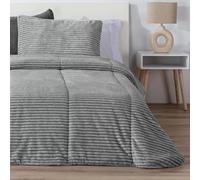 Edredón Comforter New Lines Melange Jaspeado Rayas Gris Manterol - Muy Suave y Cálido (150 cm)