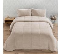 Edredón Comforter Sherpa | RISO | Manterol - Suavidad y Calidez para el Invierno (Beige, 105 CM)