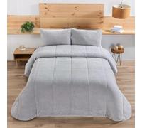 Edredón Comforter Sherpa | RISO | Manterol - Suavidad y Calidez para el Invierno (Gris, 180 CM)