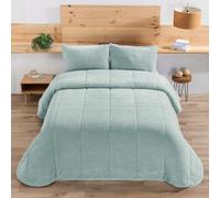 Edredón Comforter Sherpa | RISO | Manterol - Suavidad y Calidez para el Invierno (Verde Agua, 150 CM)