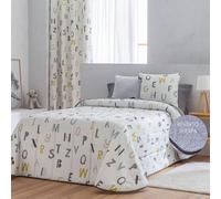Edredón con Reverso de Sherpa Cama Juveniles e Infantiles, Relleno de 150 gr y Tejido Borreguito Suave de 220gr para la época de frío. Medida Cama 105. Modelo Estampado Letras. Incluye Solo edredón