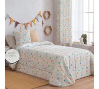 Edredón con reverso de SHERPA para cama juveniles e infantiles, relleno de 150 gr y tejido borreguito suave de 220gr para la época de frío. Medida cama 90. Modelo estampado KEOPS. Incluye solo edredón