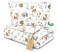 Edredón cuna sin funda algodón Set manta almohada para bebé infantil | 100x135 cm nórdico para cama minicuna infantil relleno algodón ligero transpirable cálido Oeko Tex bebé Ciervo