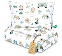 Edredón cuna sin funda algodón Set manta almohada para bebé infantil | 90x120 cm nórdico para cama minicuna infantil relleno algodón ligero transpirable cálido Oeko Tex bebé África
