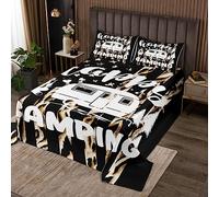 Edredón de camper tamaño L para mujeres adultas, RV Happy Camping tema bandera americana edredón conjunto con 2 fundas de almohada, piel de animal salvaje africana decoración ropa de cama acolchada