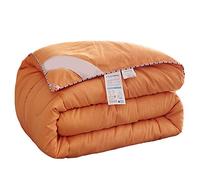 Edredón De Seda Ligero, Transpirable Y Cálido, Edredón De Seda Gruesa, Adecuado Para Todas Las Estaciones, Suave Y Ajustado, Duradero. (Naranja,220x240cm(2kg))
