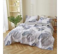 Edredón de Verano, Suave y Cómodo Reversible Colchas Microfibra de Poliester Cama edredones Hipoalergénico, Primavera Matrimonio Individual Manta de Dormitorio, Lavable (Hojas de verano, 150*200CM)