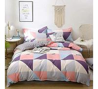 edredón Floral Suave algodón Transpirable Conjunto con Cierre Cremallera y empates la Esquina amp Piezas Juegos Cama 1duvet Cubierta+ sábana+ 2 Estuche de Almohada (Color: c) (a)