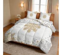 Edredón moderno minimalista queen, edredón sin funda con 2 fundas de almohada, edredón con textura de puntos de copo de nieve para estudiantes adolescentes adultos, edredón de verano lavable