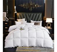 Edredón Nórdico De Plumas Edredón Cama Todas Estaciones, Relleno Pluma Y Plumón De Ganso Desde Latitudes Altas, Ligero Y Suave, 100% Algodón, Lavar A Maquina, 240x220cm (White,150*200 cm 2kg)