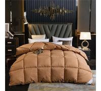 Edredón Nórdico De Plumas Edredón Cama Todas Estaciones, Relleno Pluma Y Plumón De Ganso Desde Latitudes Altas, Ligero Y Suave, 100% Algodón, Lavar A Maquina, 240x220cm (Brown,220*240 cm 5kg)