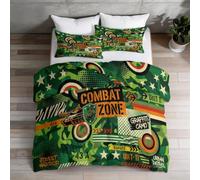 Edredón para 4 estaciones, diseño de camuflaje, color verde | Edredón ligero cálido y lavable para todo el año, estilo Art Déco, 4 estaciones, diseño de camuflaje, color verde