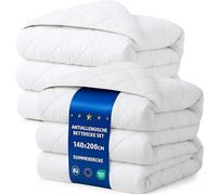 Edredon para Cama 105 Relleno nórdico verano 200 x 140 cm Edredones nórdico para Camas Edredón Acolchado Colcha de Microfibra Conjunto: 2 X edredón blanco con 2 piezas de almohadas 80X80 Oeko-Tex