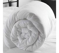 Edredón para cama doble, tamaño 13,5 tog, edredón 200 x 200 cm, color blanco, temporadas de verano y otoño, no alergénico, fibra hueca, funda de polipropileno, fabricado en Reino Unido