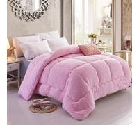 Edredón Relleno Nórdico Cama Cálido Gruesa Engrosado Otoño E Invierno de Terciopelo de Cordero de Plumas y Plumón Ultra Ligero, 100% Algodón Orgánico, Dermoprotector, Lavable (Pink,200*230cm-3.5kg)