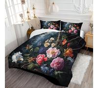 Edredón Relleno Nórdico Melancolía Vides Y Flores Cama 150 Edredon Desierto Romántico Ligero y Cálido con Fundas para Cualquier Temporada, Verde Oscuro